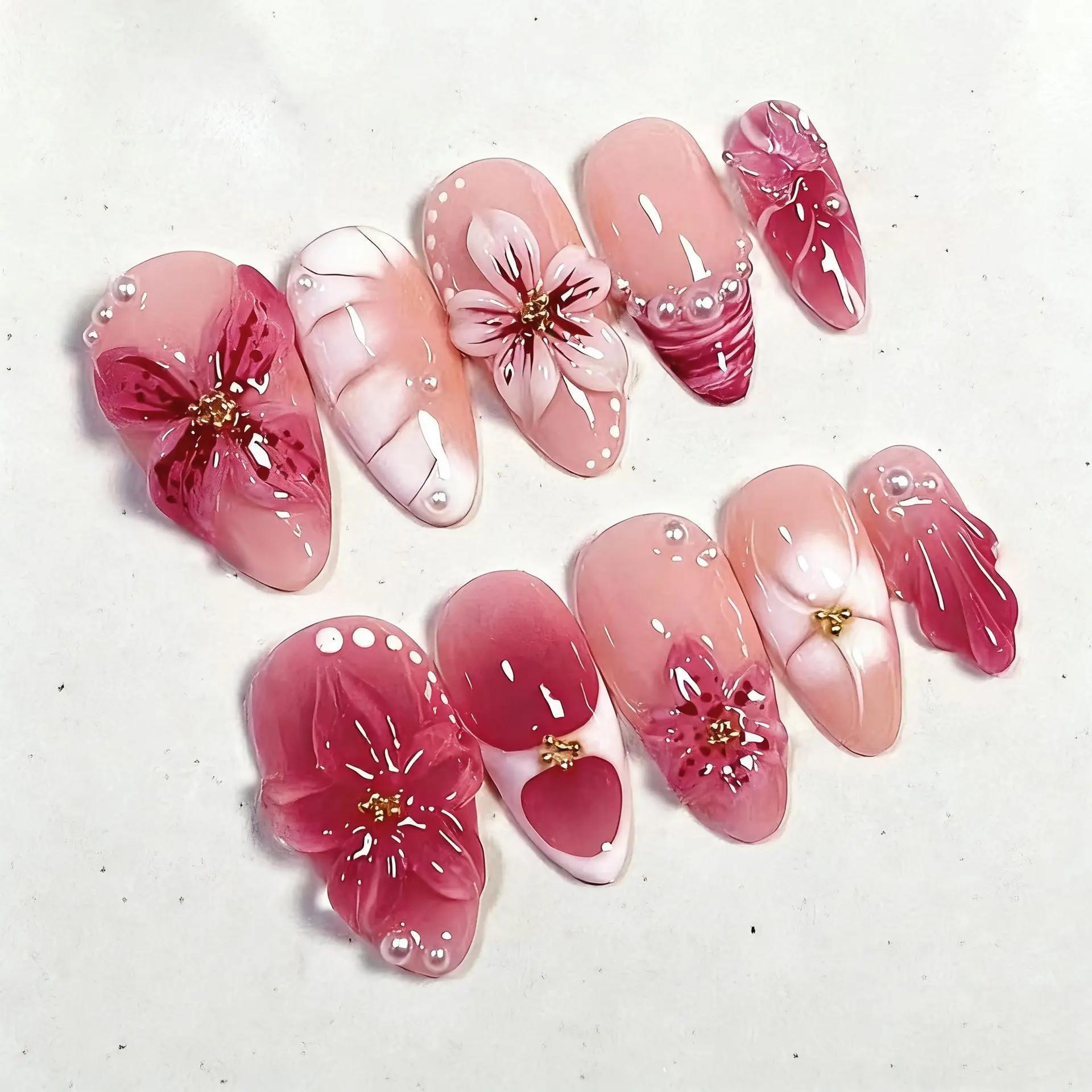 24 pièces doux Cool français faux ongles patchs Vintage Y2k