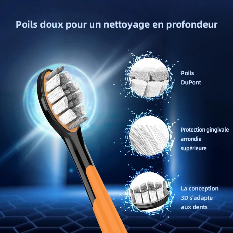 SUBORT S9 brosse à dents électrique sonique sans fil USB Rechargeable