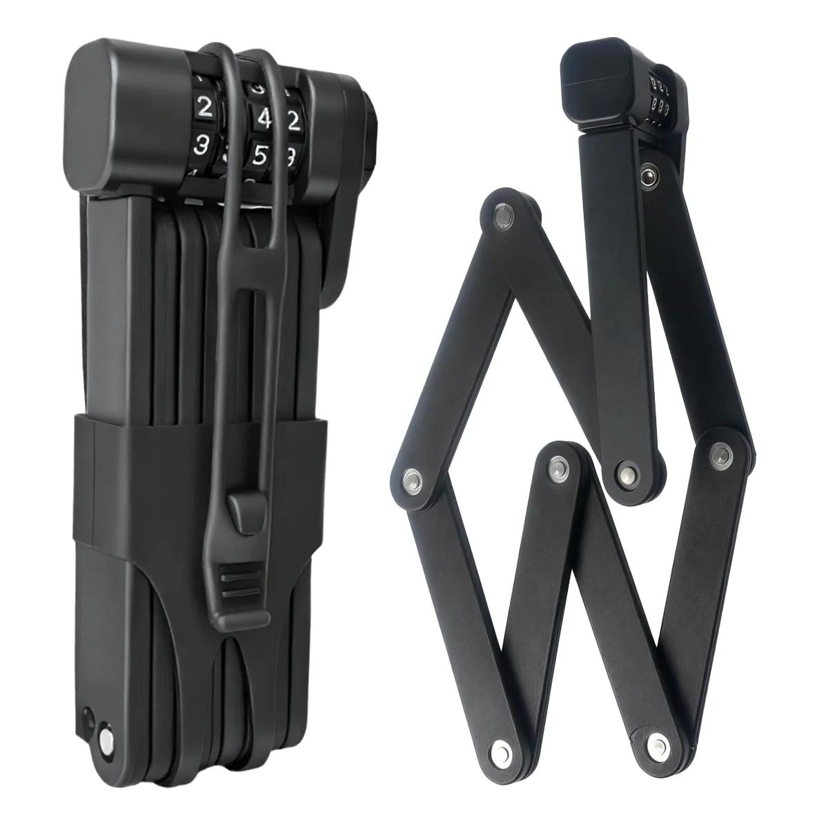 Antivol de vélo, Cadenas pliant à chaîne avec clé pour une sécurité renforcée, Antivol de vélo robuste à maillons solides pour vélo, vélo électrique, trottinette