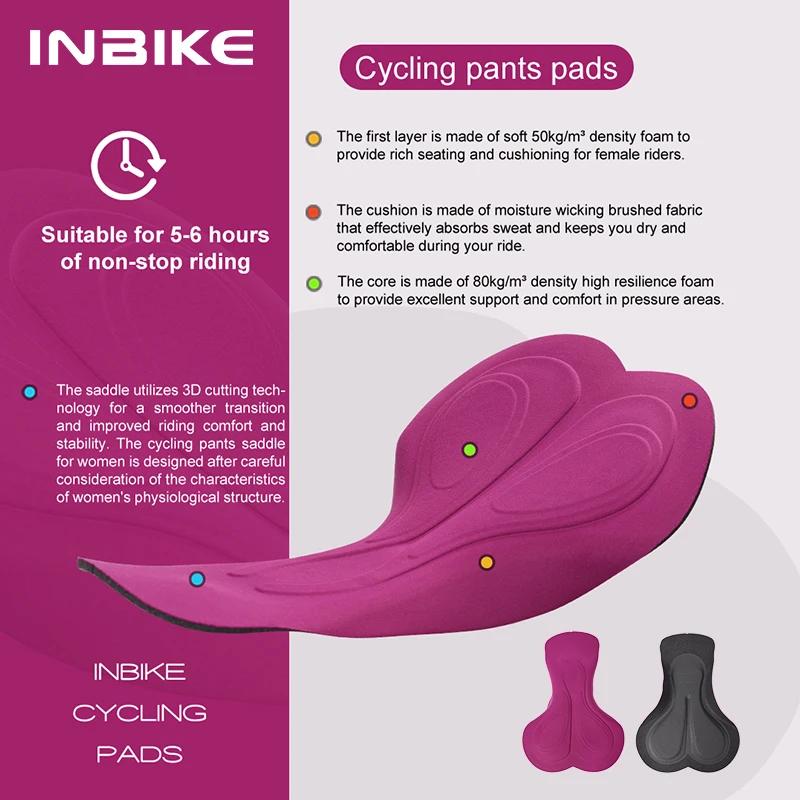 Shorts de vélo pour femmes INBIKE, rembourrés, pour VTT, cyclisme sur route, vêtements de cyclisme, shorts de vélo de montagne avec poches