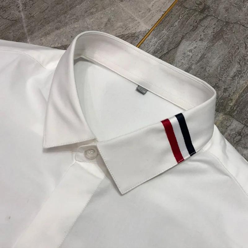Marque vêtements hommes chemises ruban décoration à manches longues chemises décontractées de haute qualité affaires de luxe robe sociale chemise Streetwear