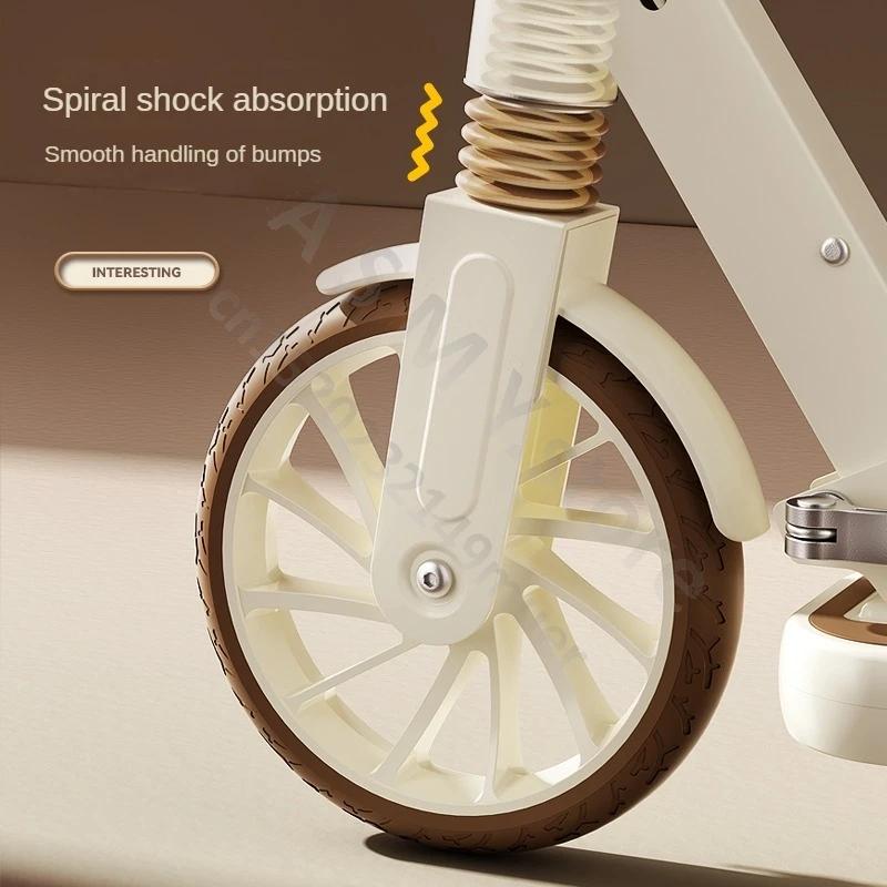 Trottinette pour enfants, vélo pliable, grande roue coulissante pour enfants, trottinette à deux roues pour adultes de 5 à 15 ans
