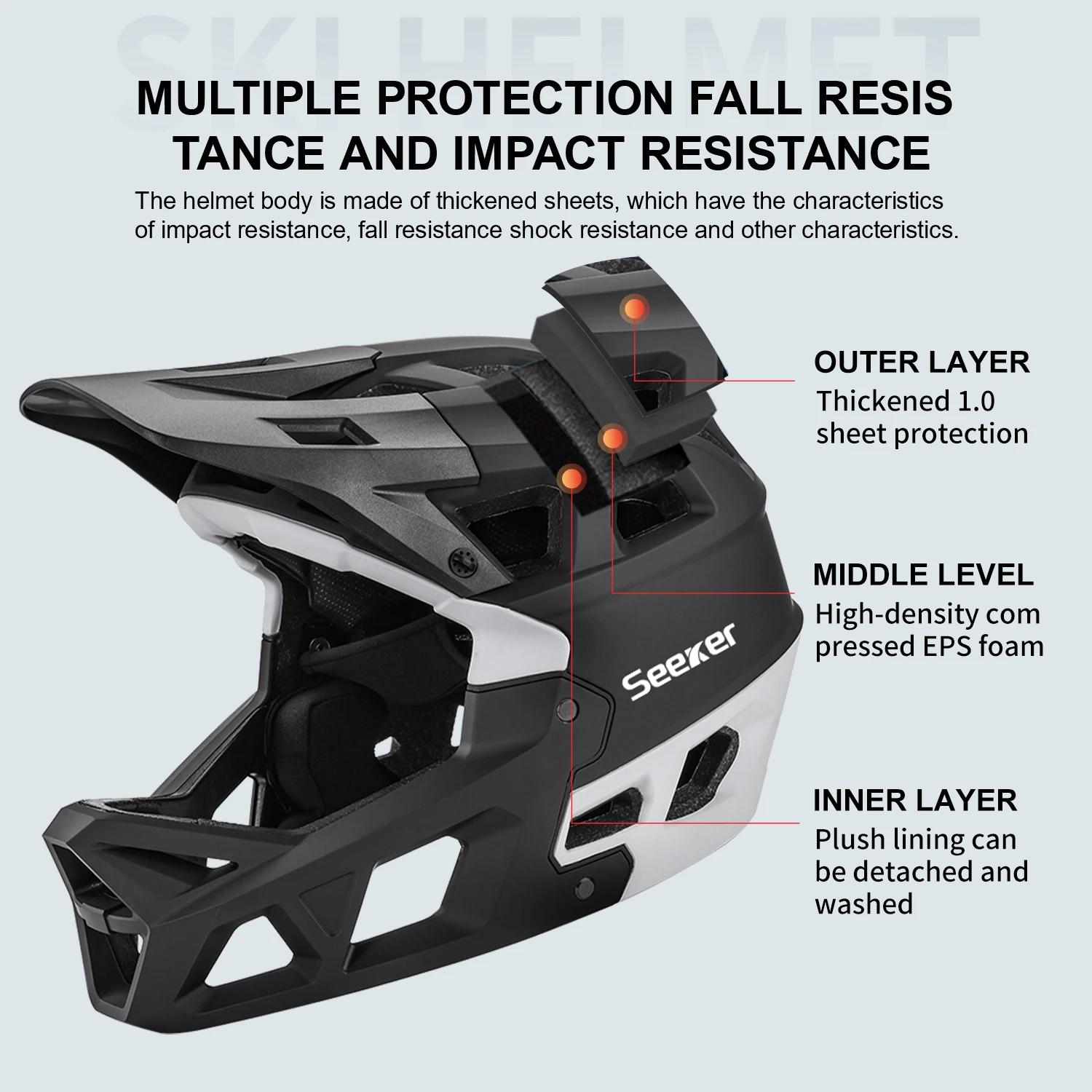 Casque de Vélo Tout-Terrain Seeker Intégral Léger Confortable Respirant Sécurité Pour Descendre et Vélo de Montagne Occasions Spéciales