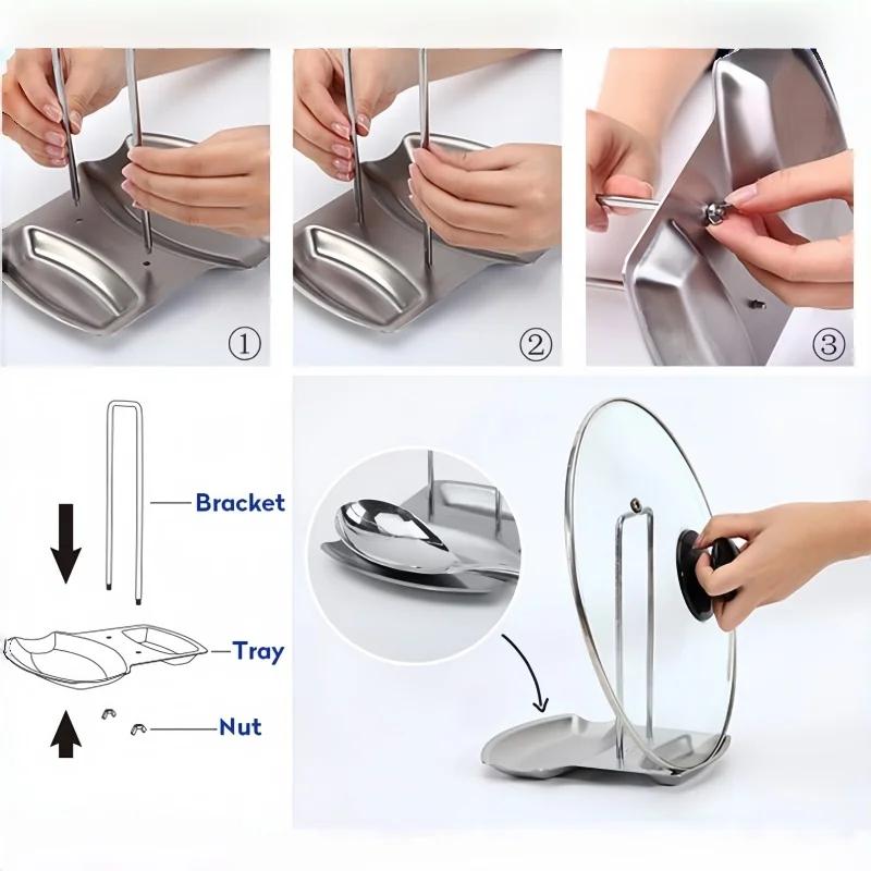 Support de couvercle de casserole en acier inoxydable