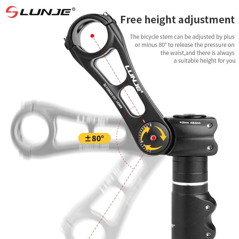 Tige de guidon de vélo réglable en alliage d'aluminium - Angle variable 60/80 degrés - Ultraléger pour VTT