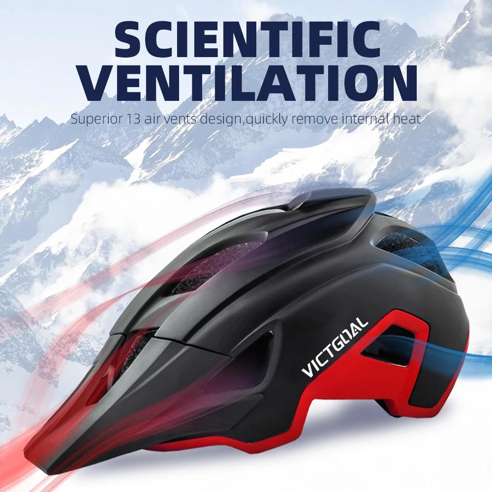 Casque de Vélo avec Lunettes de Soleil Visière Feu Arrière LED Protection UV Sécurité Visibilité Cyclisme Montagne Route VTT Occasions Spéciales