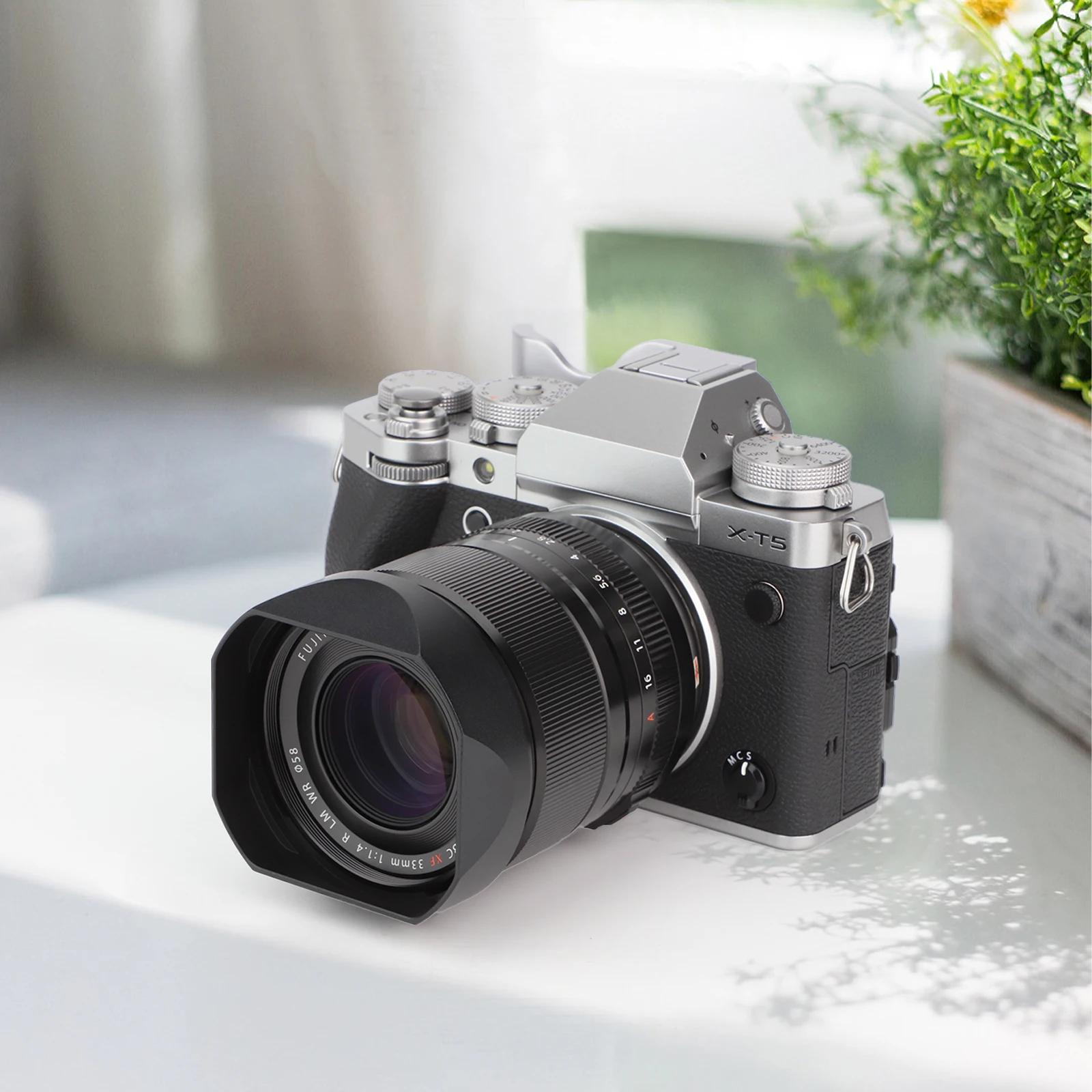 Haoge – pare-soleil carré en métal à baïonnette pour objectif Fujifilm XF33mm F1.4 R WR