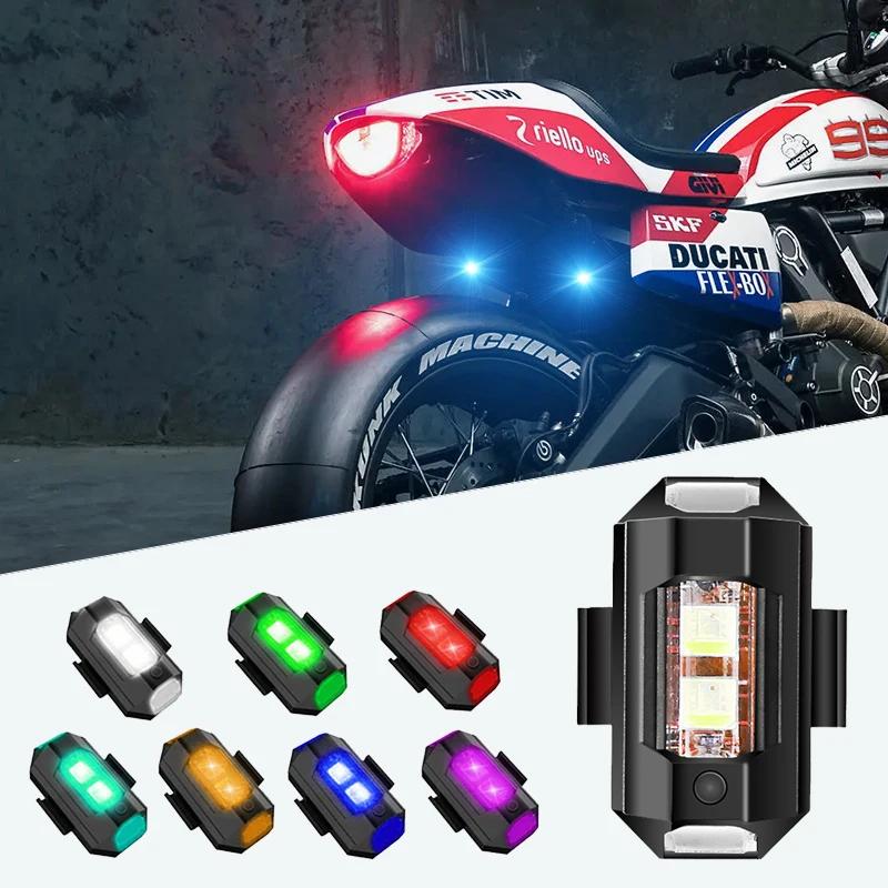 Lumières de moto Drone lumière stroboscopique USB LED Anti-Collision vélo avion nuit volant Mini clignotant voyant d'ave