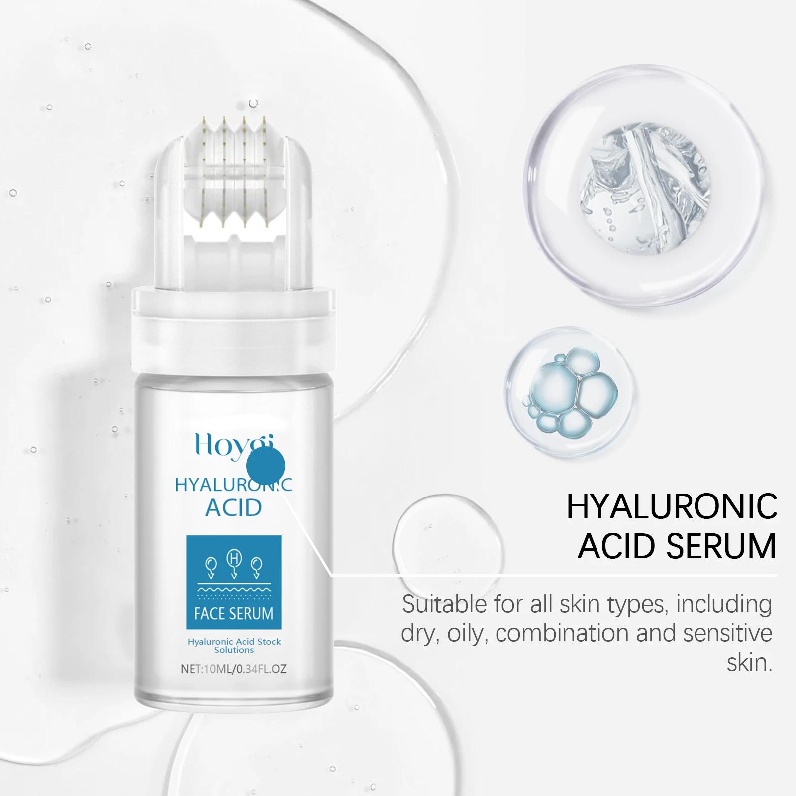 Sérum Visage à l'Acide Hyaluronique 10ML avec Applicateur à Billes – Hydratation Profonde