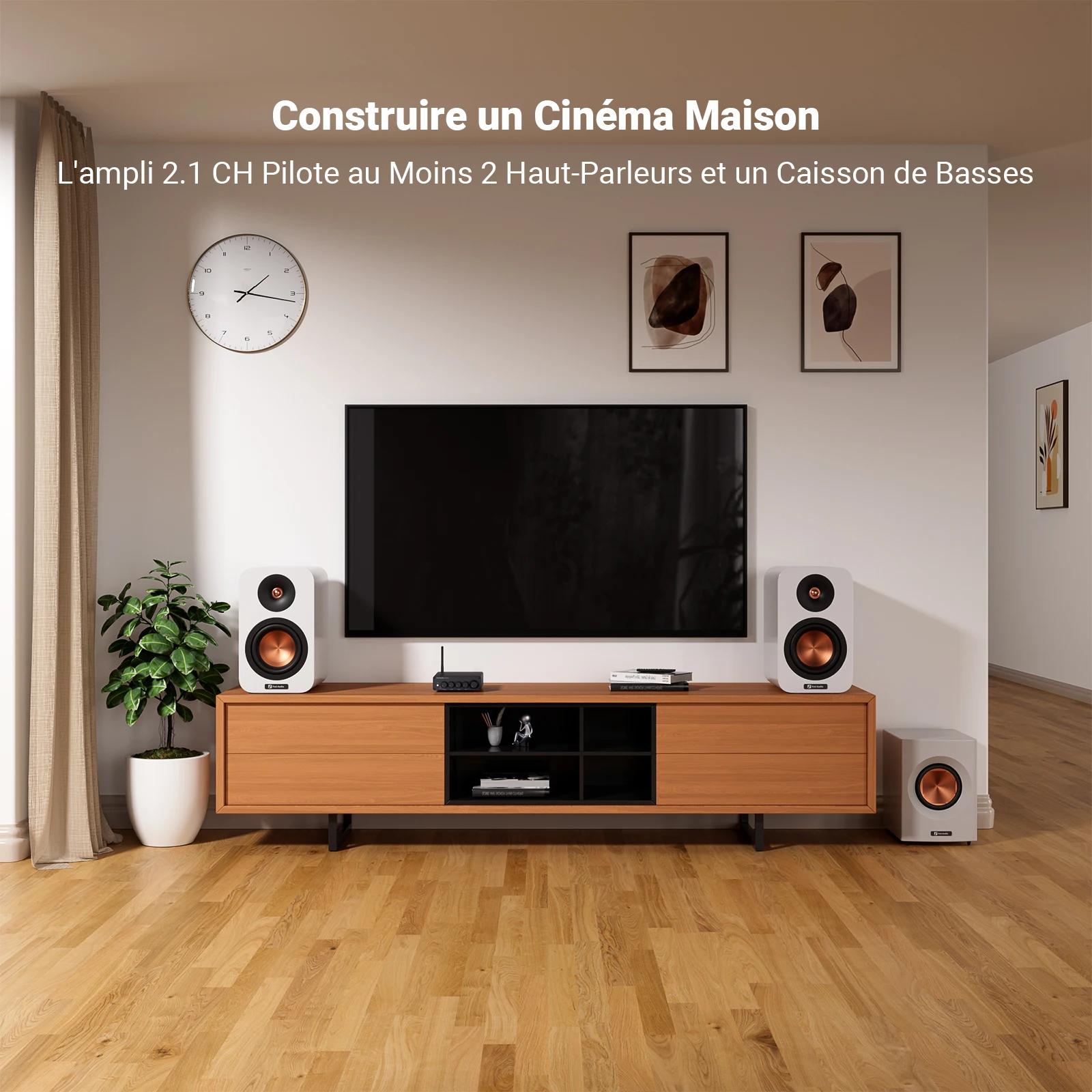 Fosi Audio Bluetooth amplificateur de puissance sonore 2.1 canaux ampli récepteur