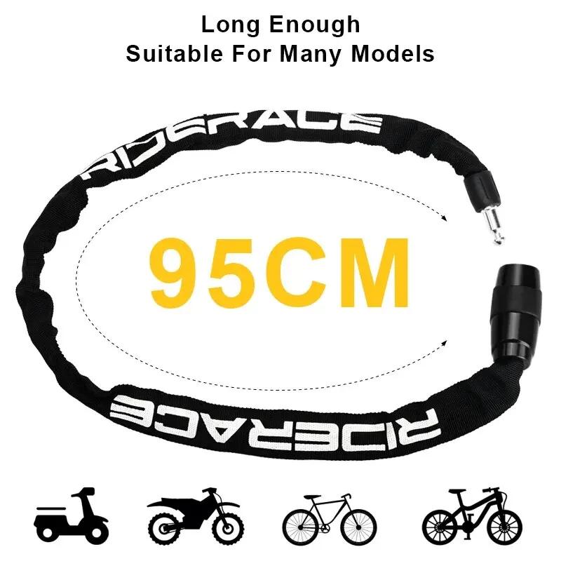 RIDERACE Verrou de Chaîne De Vélo Portable Anti-vol Haute Sécurité VTT Vtt
