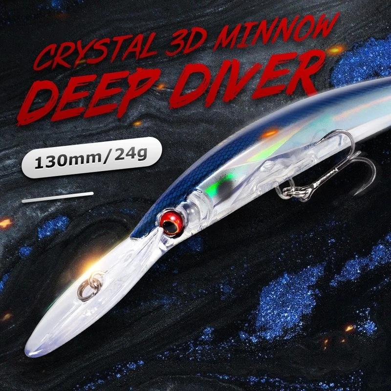 Leurre méné rigide coulant en cristal 3D