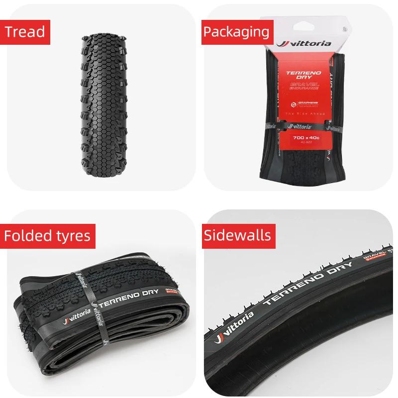 Pneu de vélo Vittoria TERRENO DRY sans chambre à air 700 X 33C/37C/40C pour vélo de gravier, haute endurance pour le cyclisme longue distance