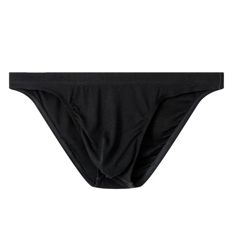 Sous-vêtements pour hommes slips solides Shorts Hombre homme culotte solide confortable taille basse U poche convexe caleçon Cueca Calzoncillo