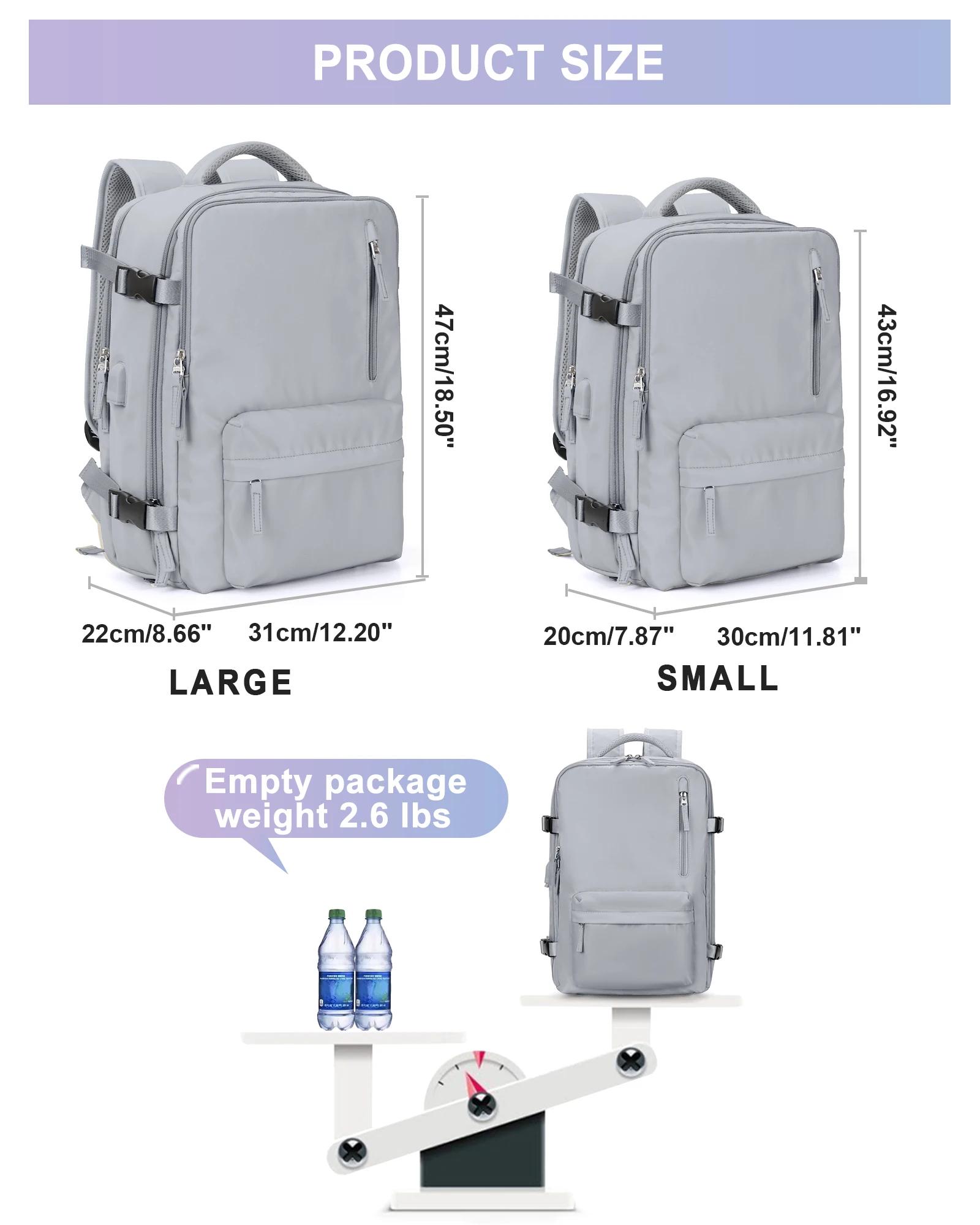 Sac à dos en nylon, sac à dos de voyage d'affaires avec port USB pour femmes et hommes, sac à dos an