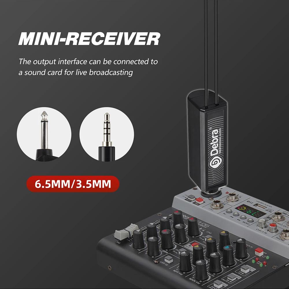 Système de microphone sans fil UHF Debra Audio - 2 micros portatifs rechargeables pour karaoké, scèn