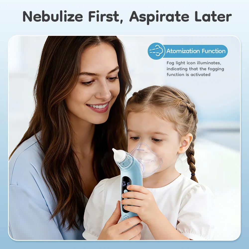 MAMIJOY Aspirateur nasal électrique 2 en 1 pour bébé et fonction nébuliseur, 6 modes d'aspiration, n
