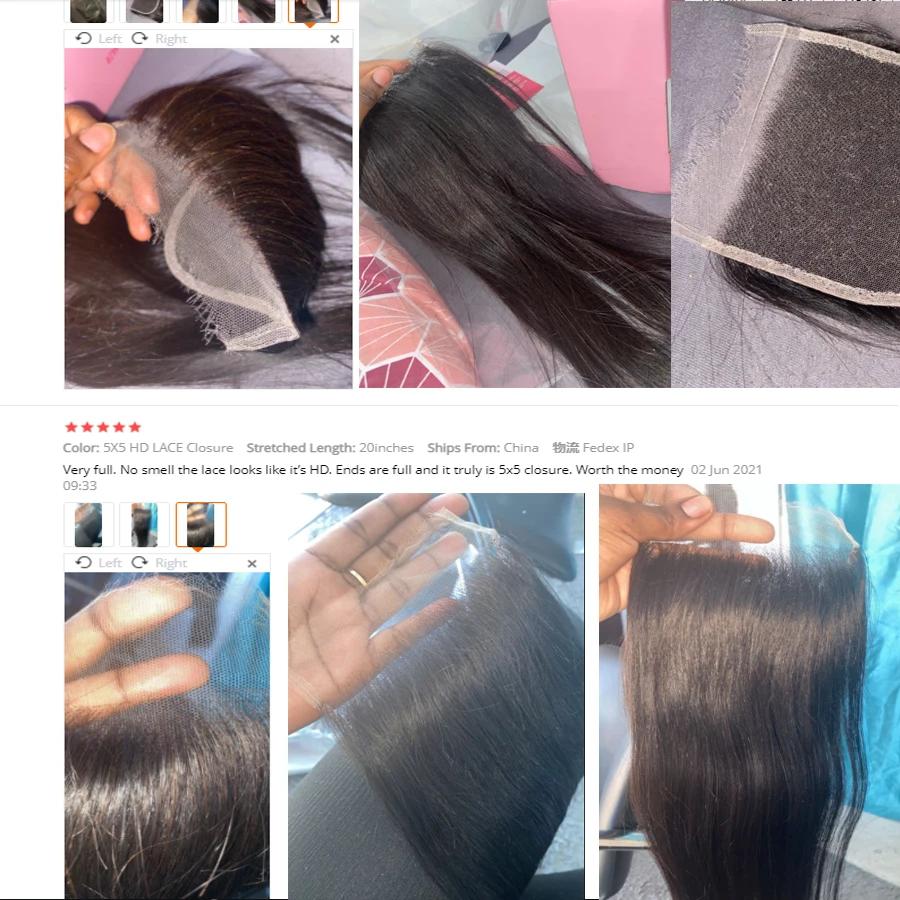 WOWANGEL 7x7/6x6/5x5 HD fermeture à lacet cheveux humains fondre la peau partie profonde cuir chevel