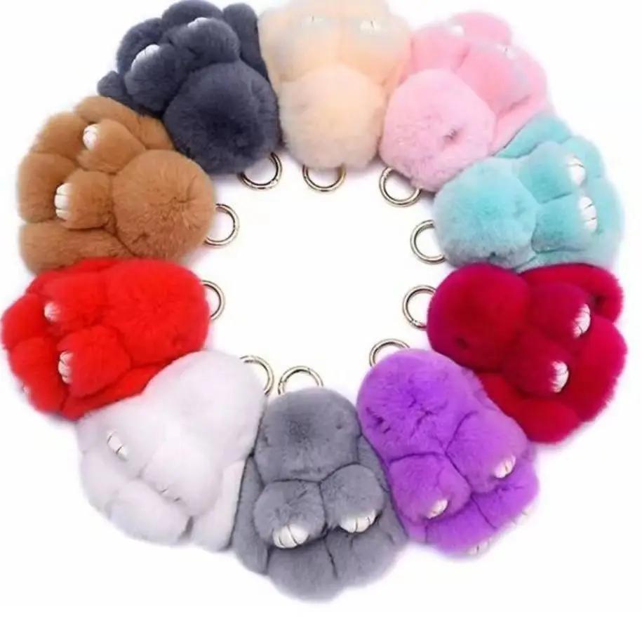 Porte-clés boule de lapin en peluche pour femme, mini lapin, décoration de sac, pendentif, accessoir