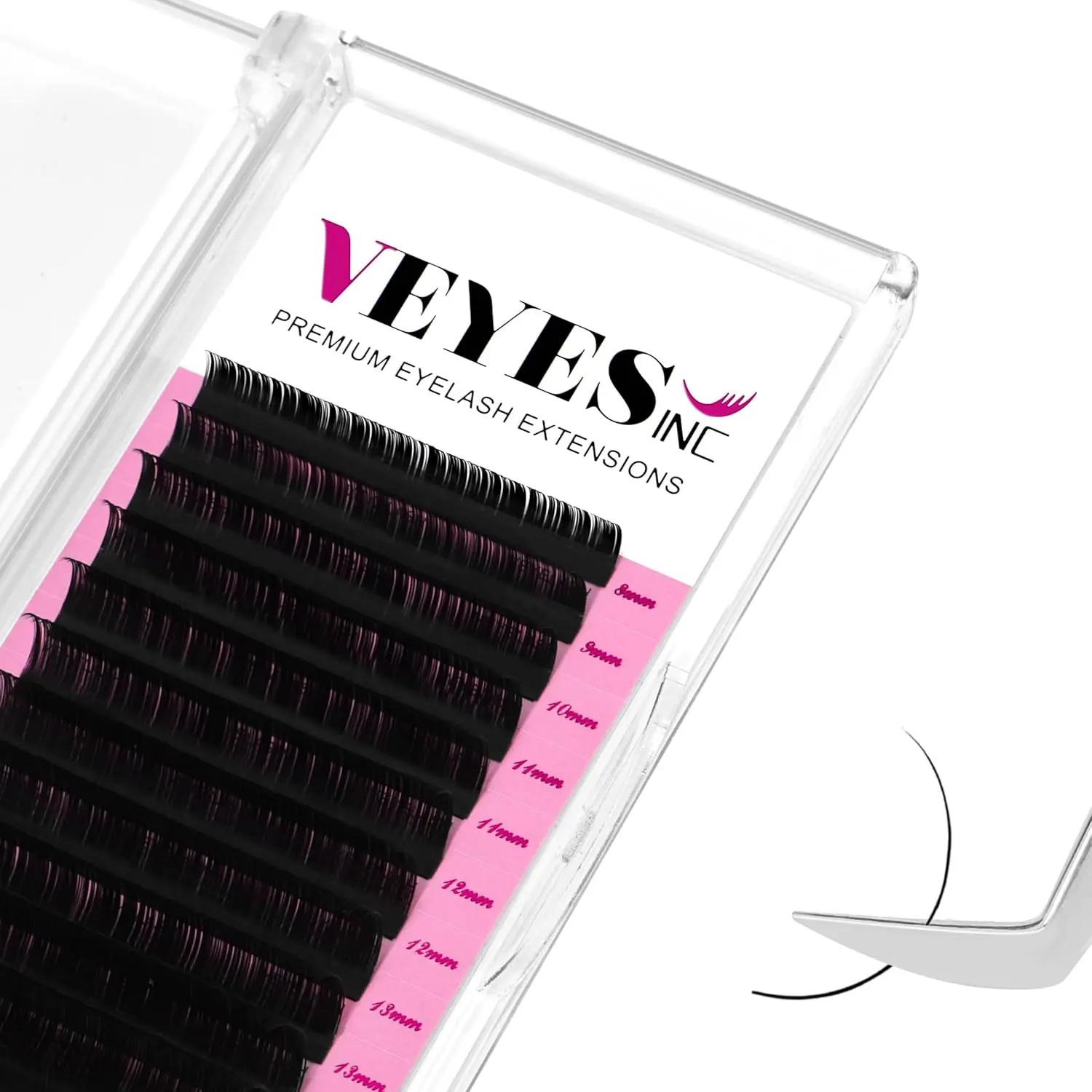 Veyes Inc Extensions de cils individuels Faux vison cils mats 8-20mm Veyelash Professionnels cils na