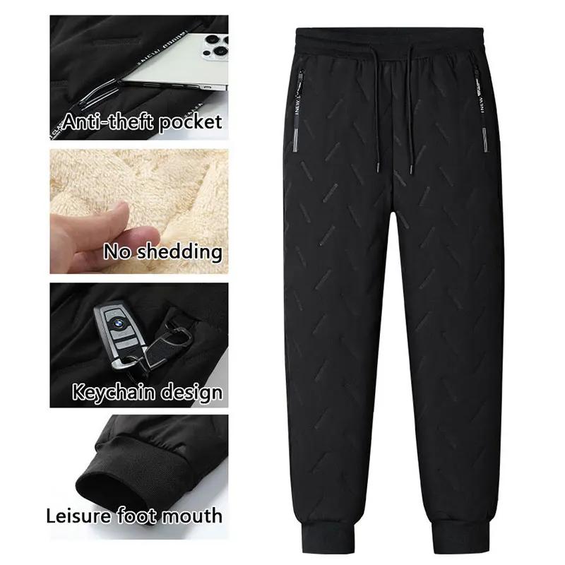 Pantalon de course d'hiver en cachemire épais polaire coupe-vent pantalons de survêtement hommes Jog