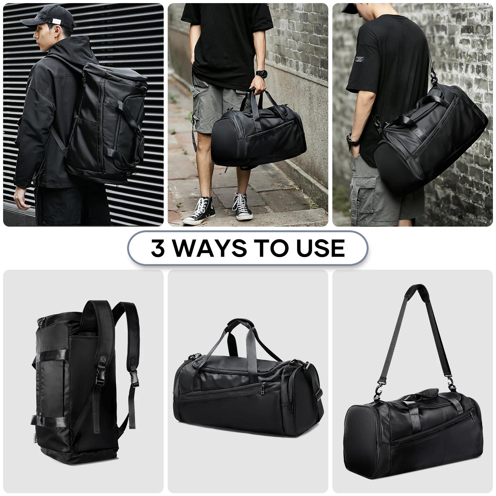 Sac de sport sac polochon de voyage avec poche humide et compartiment à chaussures pour hommes femme
