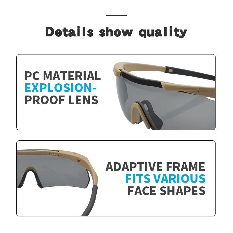 JSJM nouveau Style lunettes tactiques CS Airsoft coupe-vent lunettes de tir HD 3 lentilles Motocross