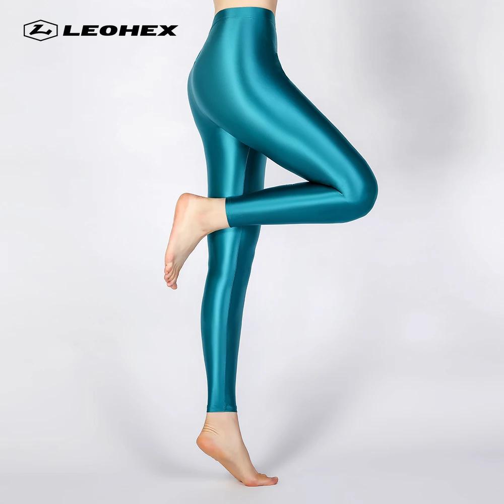 Leggings brillants satin LEOHEX 2022 pour femmes - Pantalon paillettes japonais taille haute cheville longue