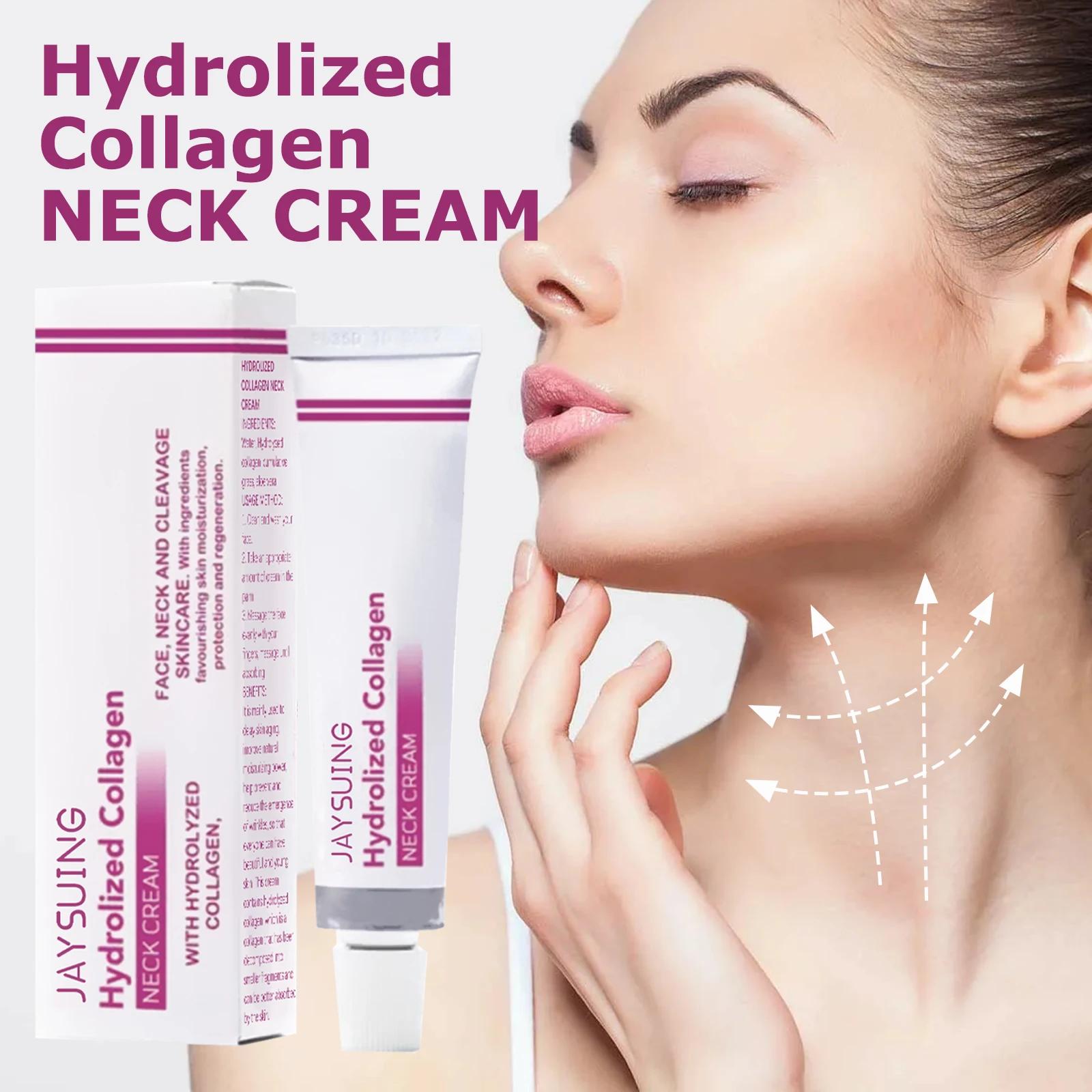 Silvertsuing-Crème au collagène hydrolysée pour le cou, lisse et éclaircit, déforme, hydratant, ridu