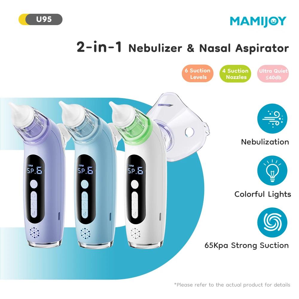 MAMIJOY Aspirateur nasal électrique 2 en 1 pour bébé et fonction nébuliseur, 6 modes d'aspiration, n