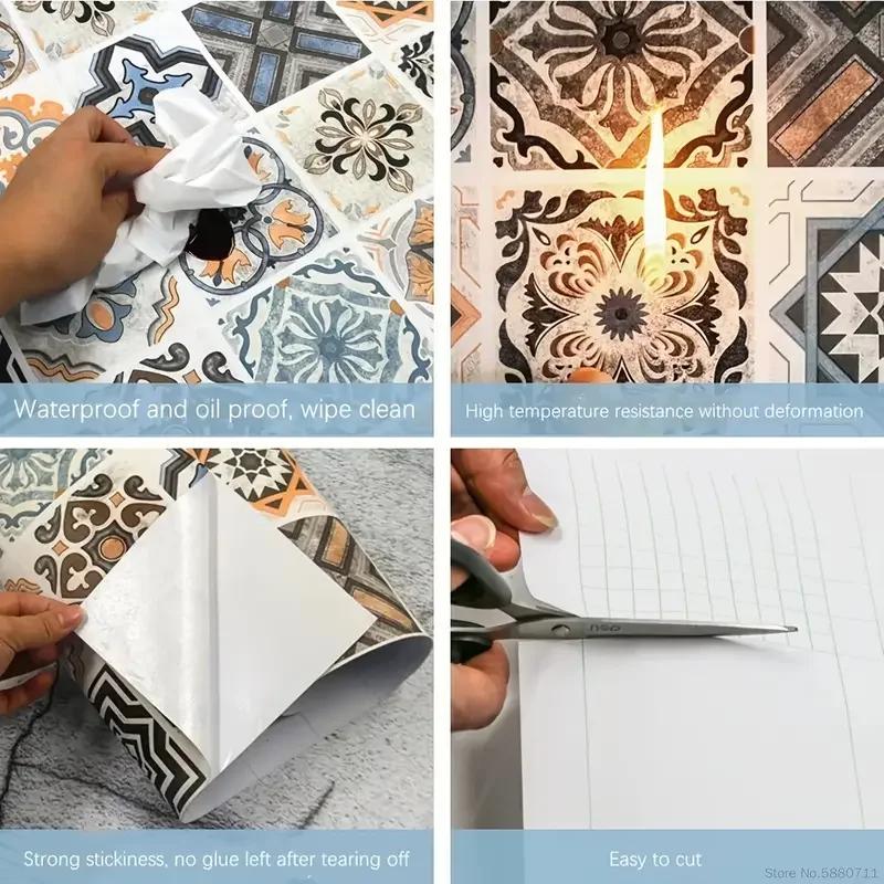 Autocollants muraux pour meubles De cuisine, 40cm, résistants à l'huile, Papel De Parede auto-adhési