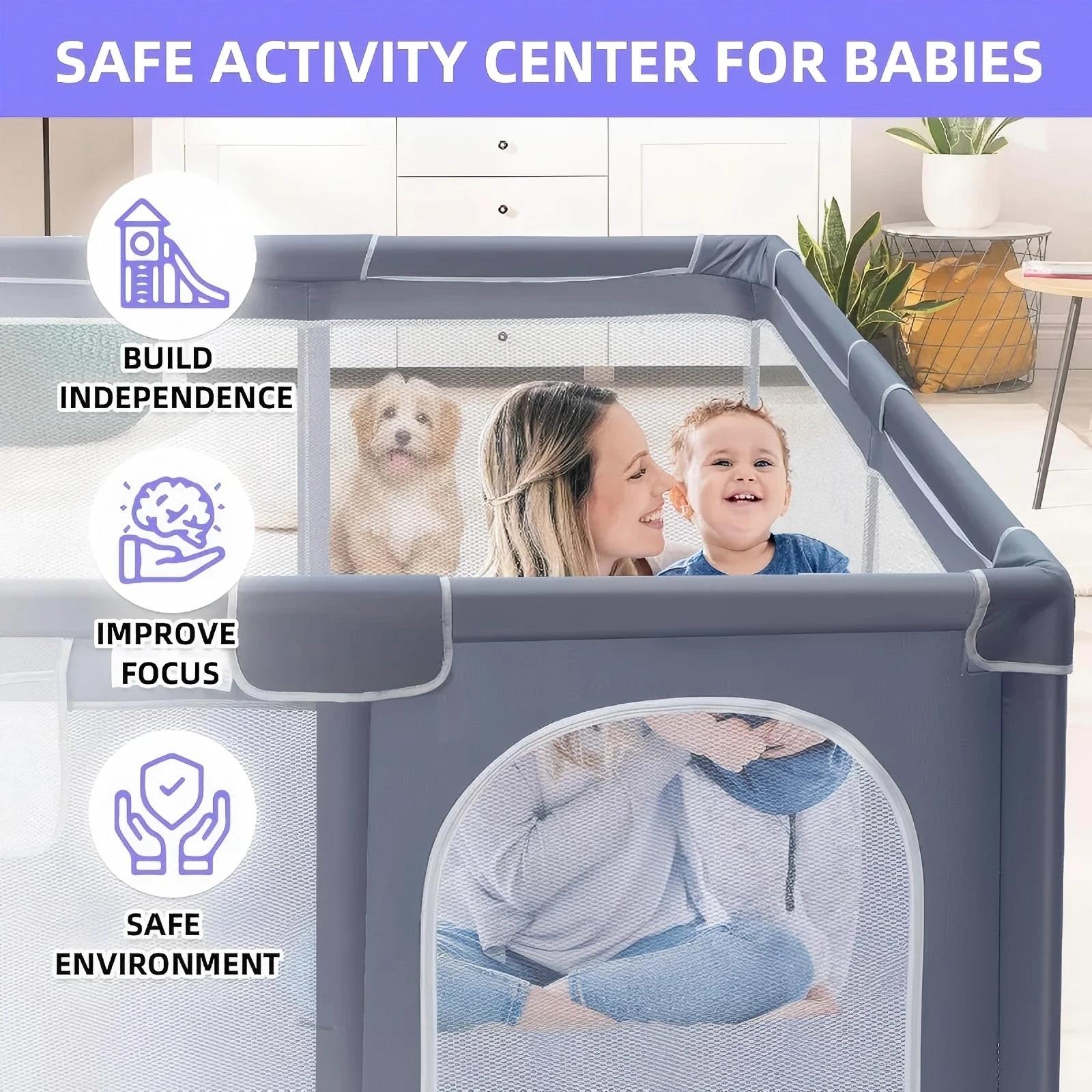 Parc pour bébé, parc de jeu extra large pour une utilisation en intérieur et en extérieur, 360 ° A
