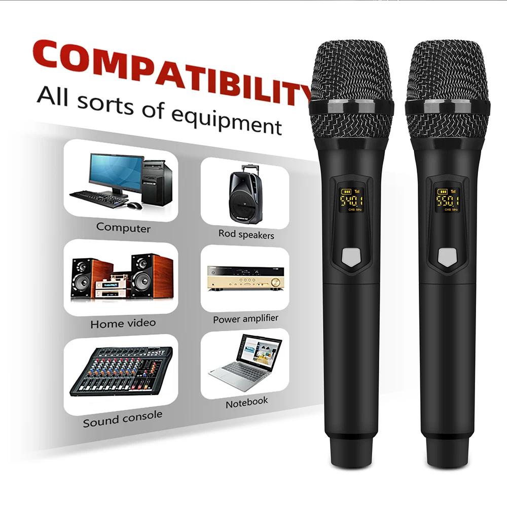 Système de microphone sans fil UHF Debra Audio - 2 micros portatifs rechargeables pour karaoké, scèn