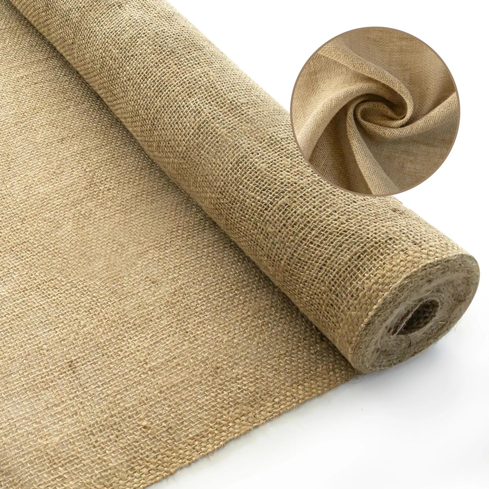 63 po. Rouleau de toile de jute pour jardinage, tissu naturel pour barrière contre les mauvaises her