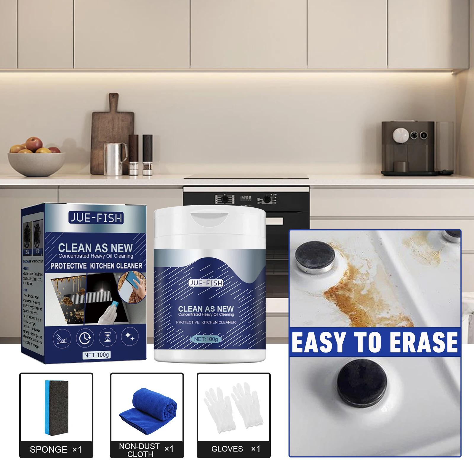 Jue-Fish-Nettoyant de cuisine protecteur, élimine les graisses dures tenaces, pénètre en profondeur,