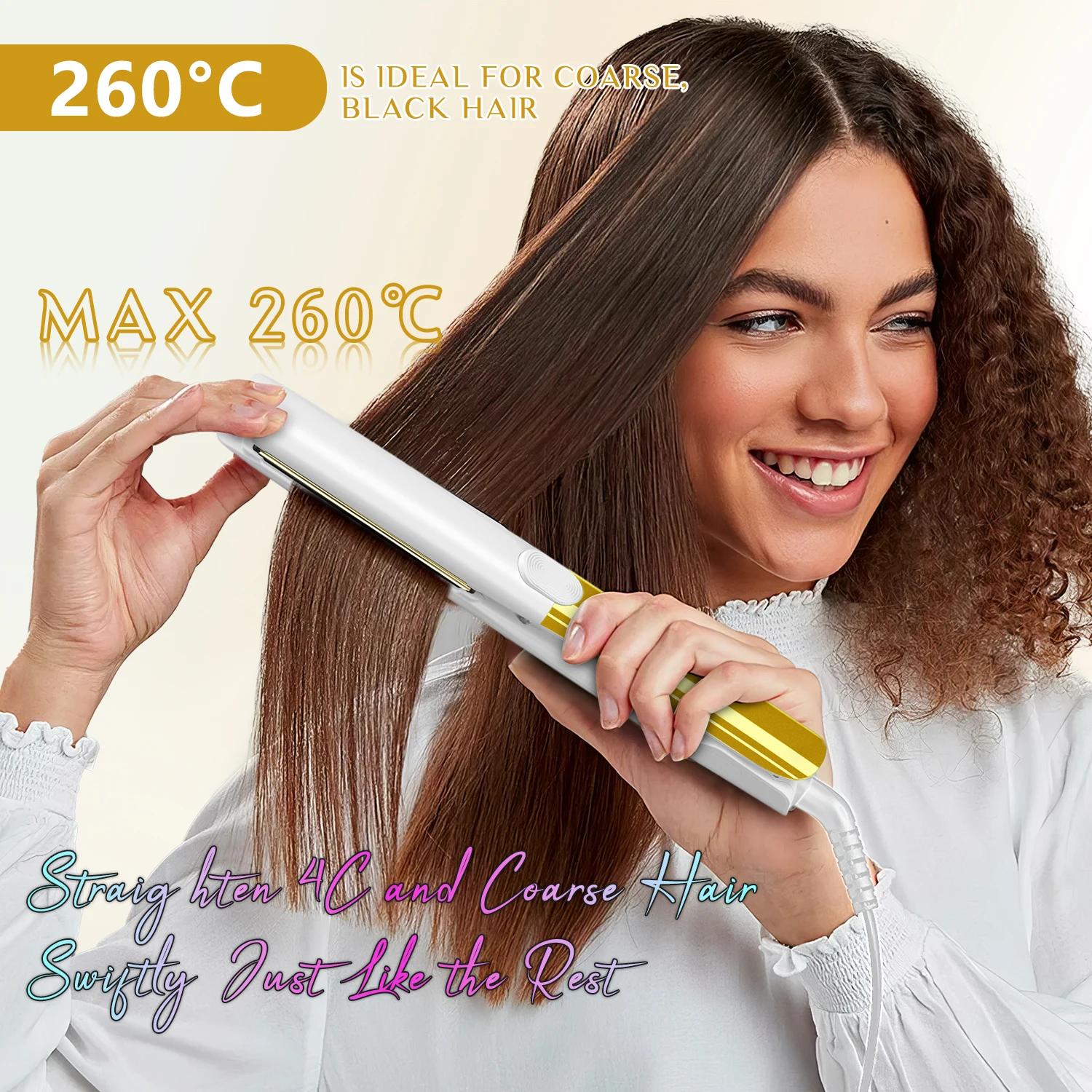 RUCHA – fer plat pour cheveux en plaque de titane miroir, avec traitement à la kératine au Plasma po