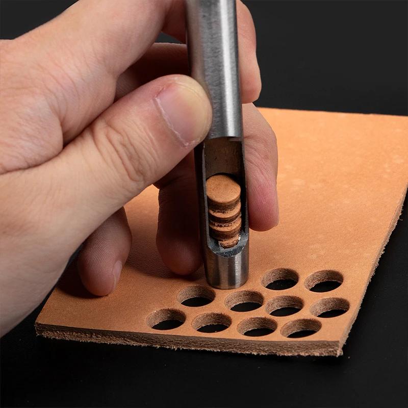 WUTA-Ensemble de poinçons creux en acier pour travaux manuels, outil de poinçonnage pour trous ronds