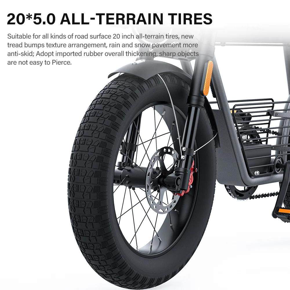 Vélo électrique fatbike pour adultes, 20 pouces, 48V, 25Ah, batterie perfecemballages