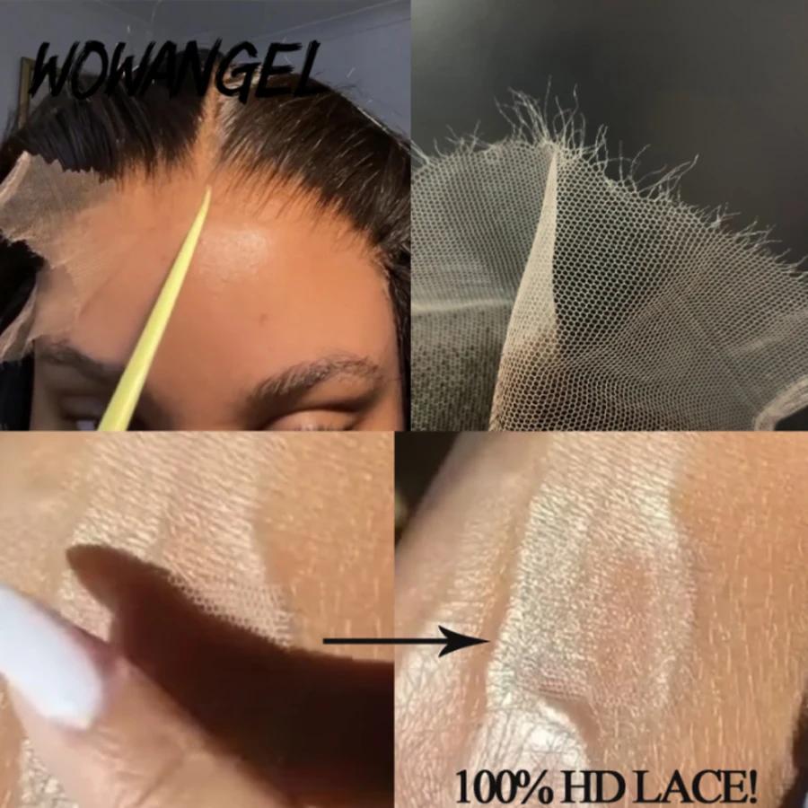 WOWANGEL 7x7/6x6/5x5 HD fermeture à lacet cheveux humains fondre la peau partie profonde cuir chevel