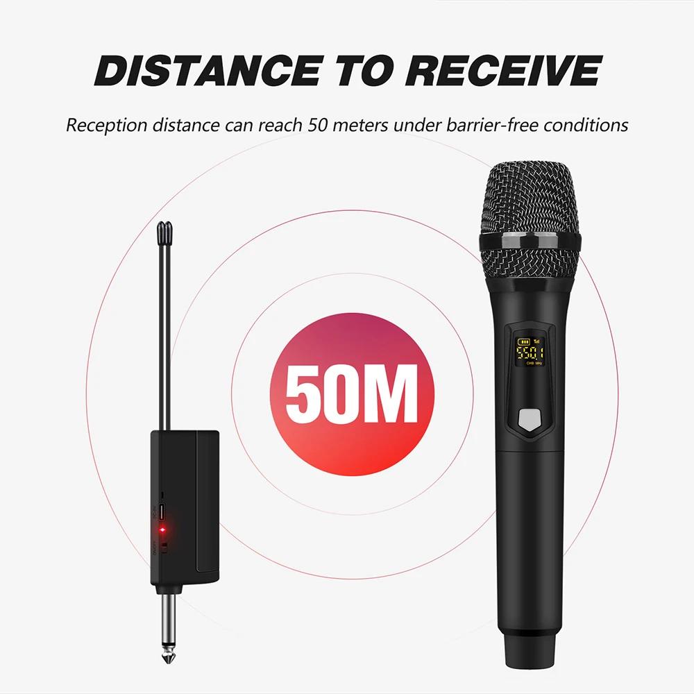 Système de microphone sans fil UHF Debra Audio - 2 micros portatifs rechargeables pour karaoké, scèn