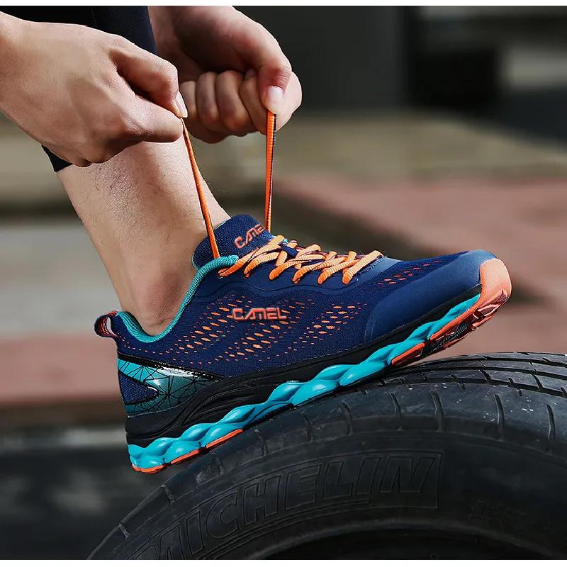 Chaussures de course homme GOLDEN CAMEL - Maille légère absorbant les chocs pour jogging et marche