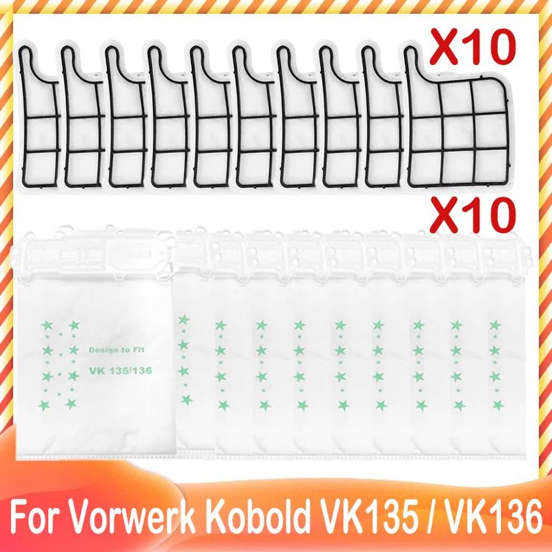 Sac à poussière de remplacement pour aspirateur Vorwerk Kobold VK135 /136, pack de filtres de protec