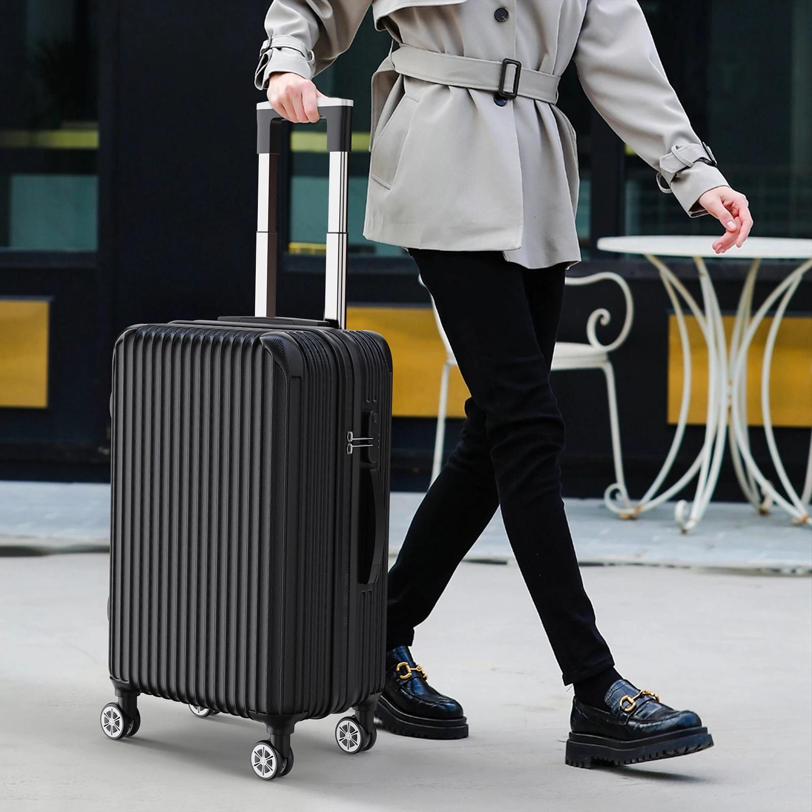 Set de 3 valises rigides ABS, bagage cabine, trolley voyage, 4 roues 360°, M 20'' L 24'' XL 28'', se