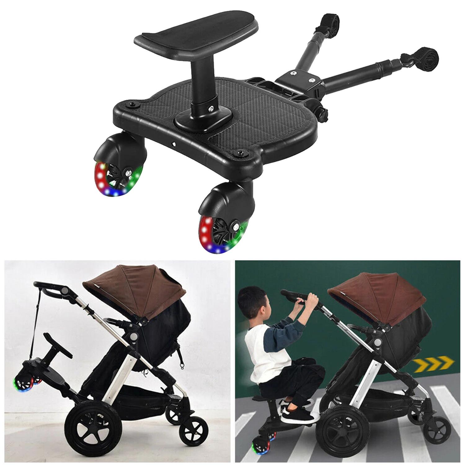 Adaptateur de pédale pour poussette avec siège et dossier amovibles 360° ° Roues rotatives, pédale