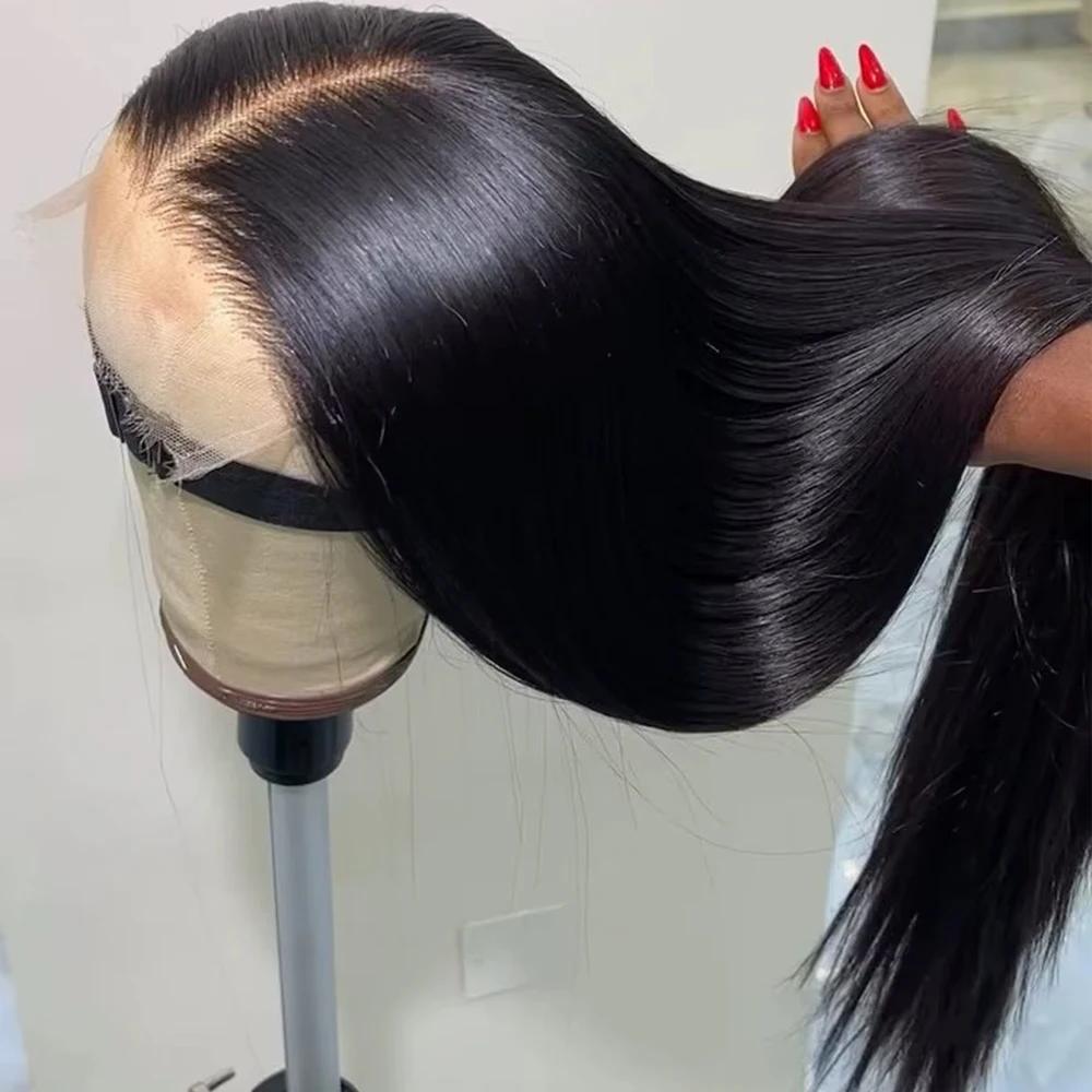 Perruques Lace Front Lisses en Cheveux Humains, Densité 250%, Perruque Frontale Complète 13x4, Dente