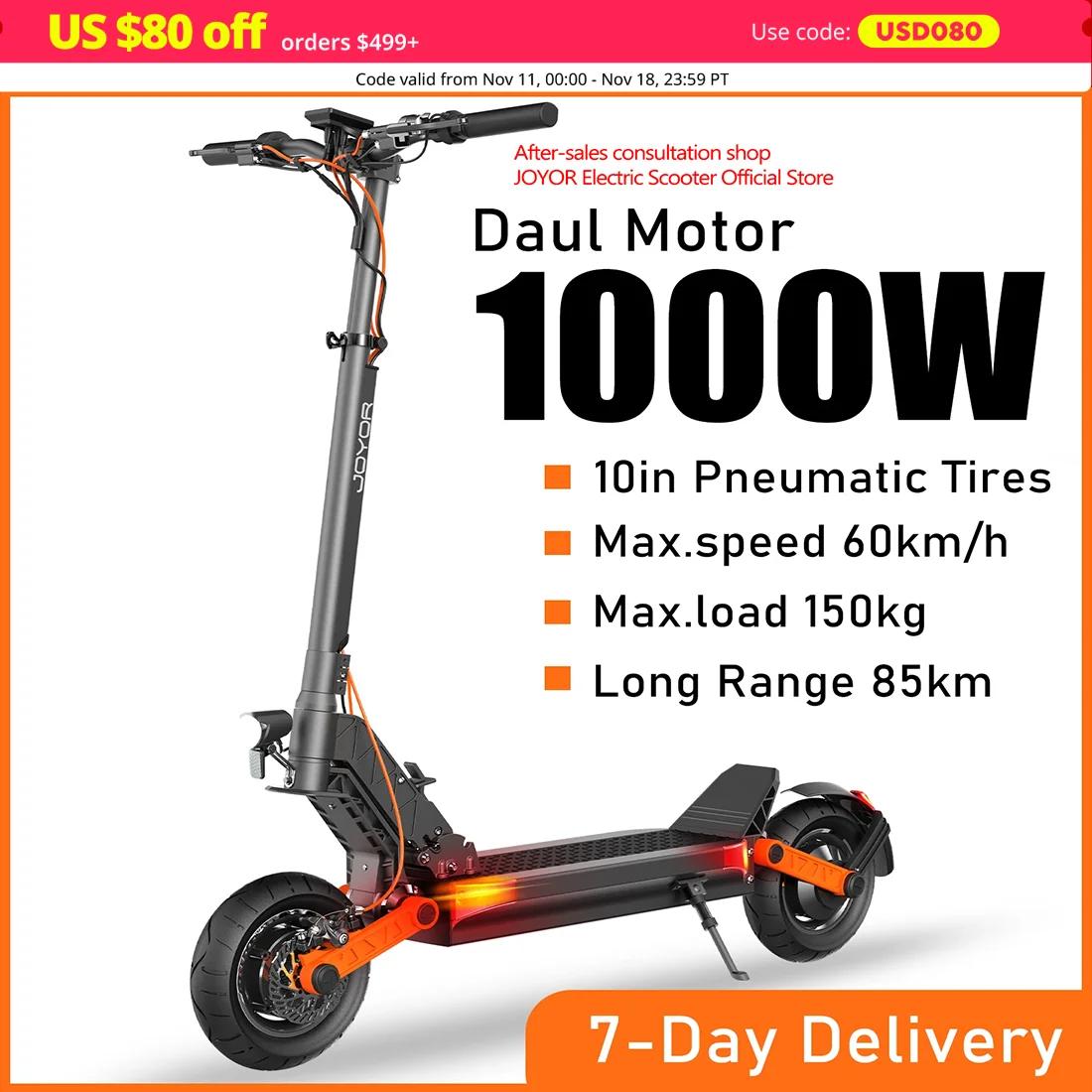 Trottinette Électrique à Pneus Pneubagues de 10 Pouces pour Adulte, Chaîne YOR S5/S10S, Moteur de 80