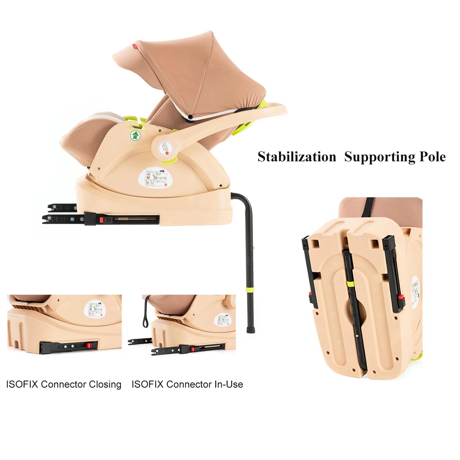 Poussette combinée avec siège auto pour nouveau-né avec base Isofix, poussette 3 en 1 réversible pou