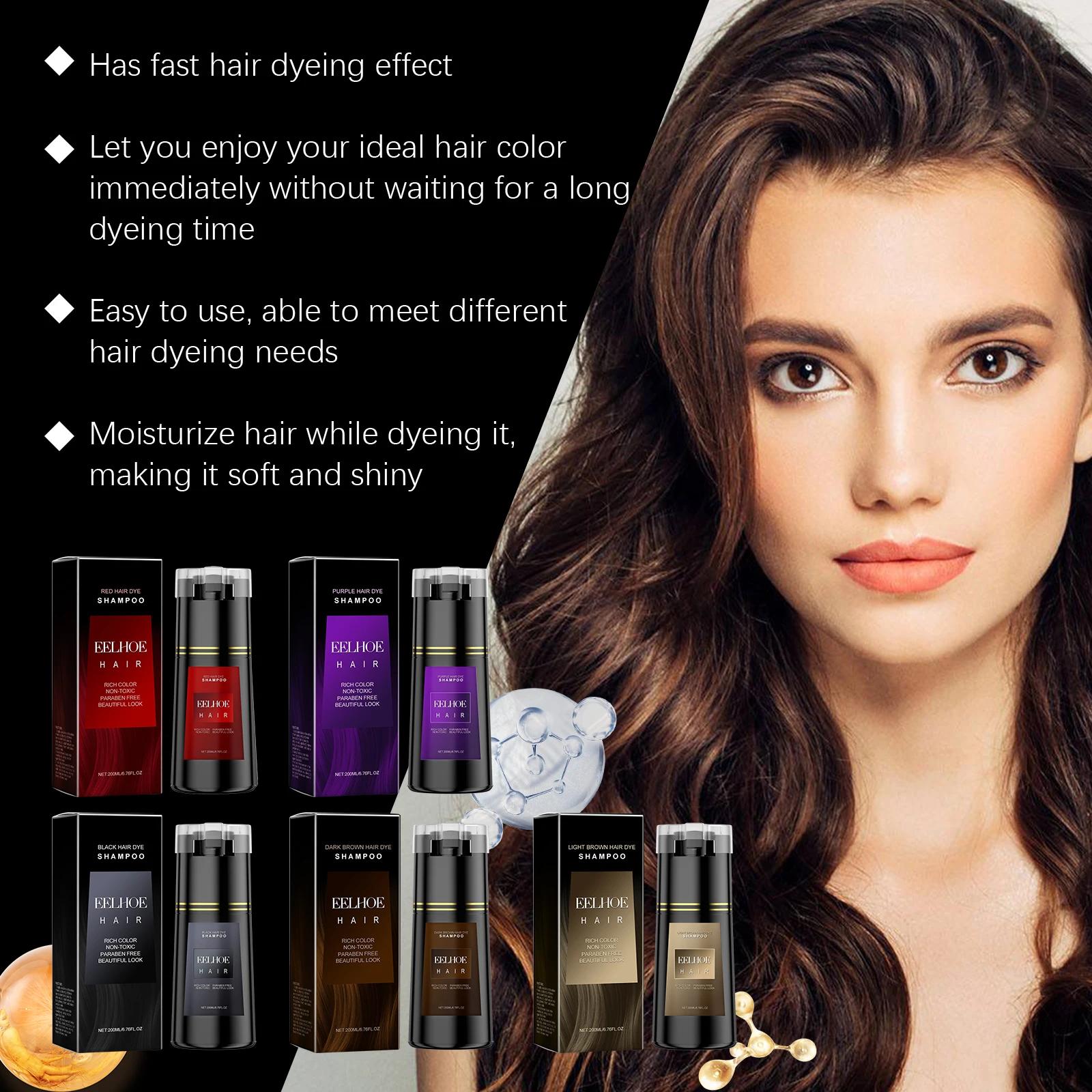 EELHOE – shampoing multicolore pour teinture des cheveux, naturel, Non irritant, nourrissant le cuir