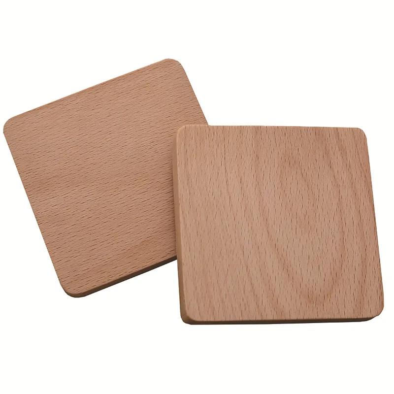 Sous-verres en bois de noyer de 8,8 cm pour verres et tasses, tapis de tasse en bois ronds et carrés