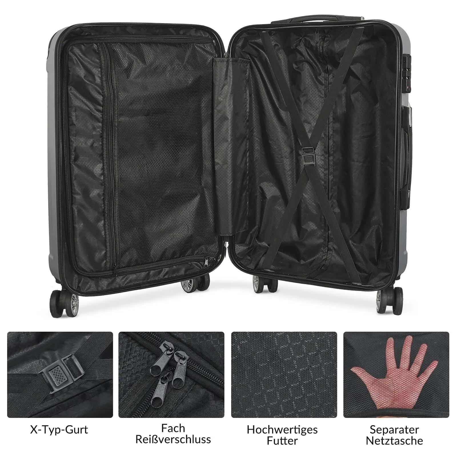 Anajqaqia Ensemble de valises 3 en 1 20 + 24 + 28 pouces, avec serrure TSA et 360 ° Roues et balan